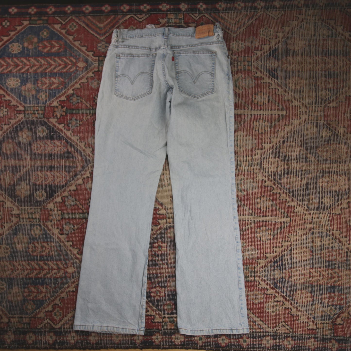 Levi's W34 L32 Straight Leg Loose Fit Blue Denim Jeans