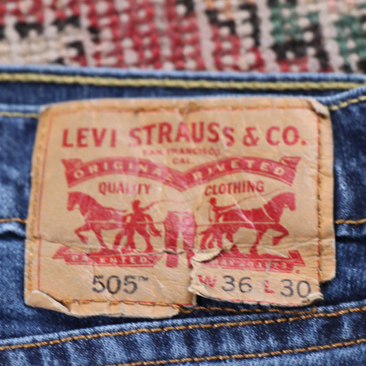 Levi's 505 Red Tab W32 L29 Straight Leg Regular Fit Blue Denim Jeans