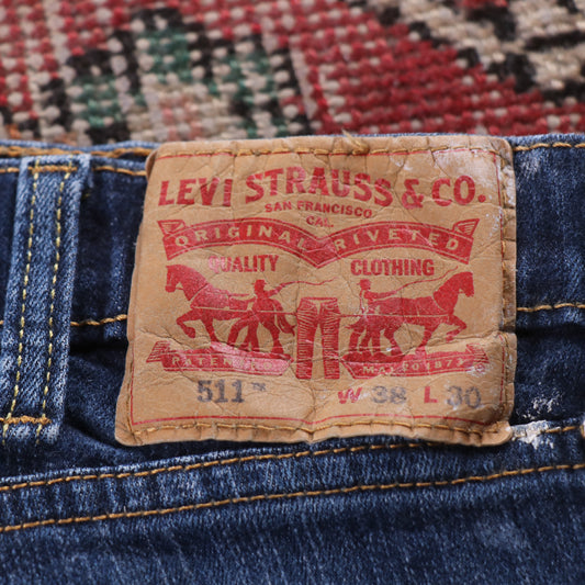 Levi's 511 Red Tab W38 L28 Slim Fit Blue Denim Jeans