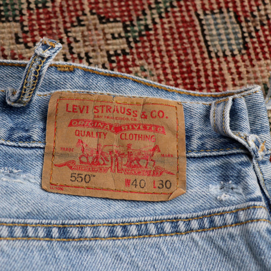 Levi's 550 W38 L28 Tapered Leg Relaxed Fit Blue Denim Jeans
