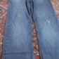 Wrangler W38 L32 Straight Leg Relaxed Fit Blue Denim Jeans
