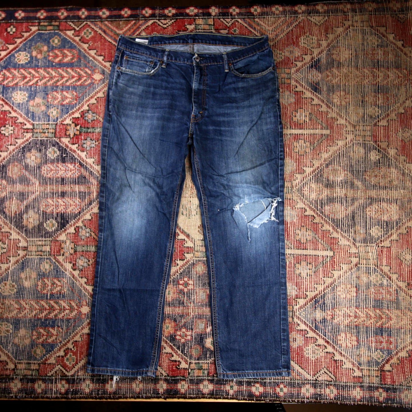 Levi's 541 W38 L28 Tapered Leg Classic Ripped style Blue Denim Jeans
