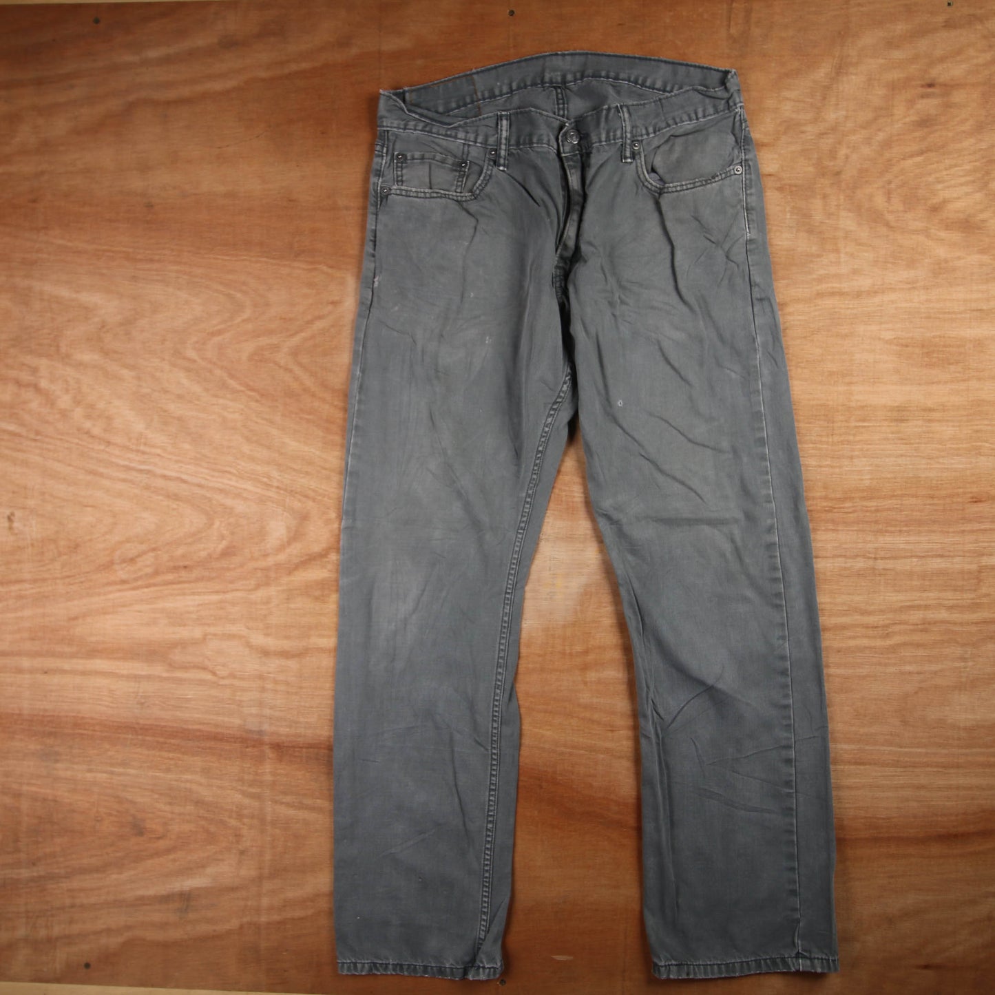 Levi's 505 Red Tab W36 L31 Straight Leg Regular Fit Grey Denim Jeans