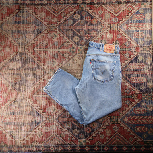 Levi's 550 Red Tab W38 L29 Tapered Leg Relaxed Fit Blue Denim Jeans