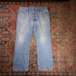Lee W38 L28 Straight Leg Loose Fit Blue Denim Jeans