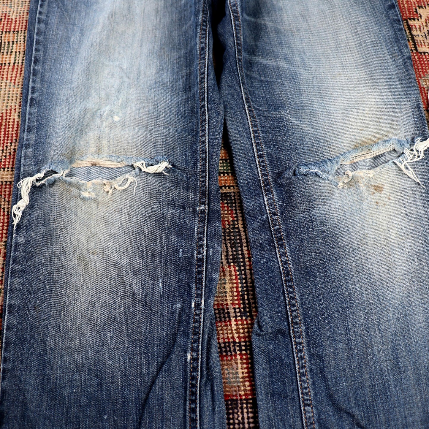 Levi's 541 W36 L31 Tapered Leg Classic Ripped Style Blue Denim Jeans