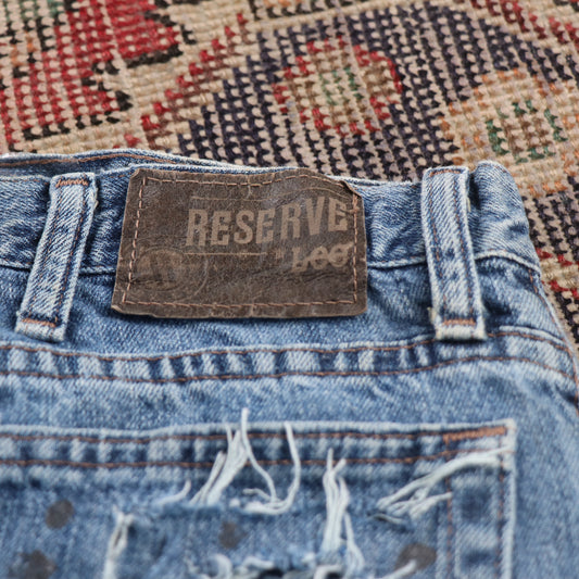Lee W34 L27 Straight Leg Relaxed Fit Classic Ripped Style Blue Denim Jeans