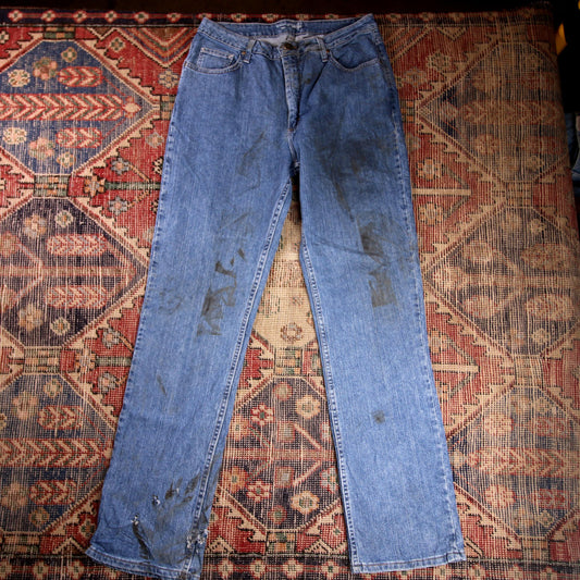Lee W32 L33 Straight Leg Relaxed Fit Blue Denim Jeans