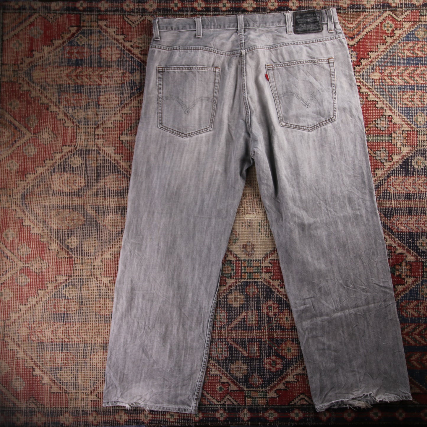 Levi's 505 Red Tab W38 L30 Straight Leg Regular Fit Grey Denim Jeans
