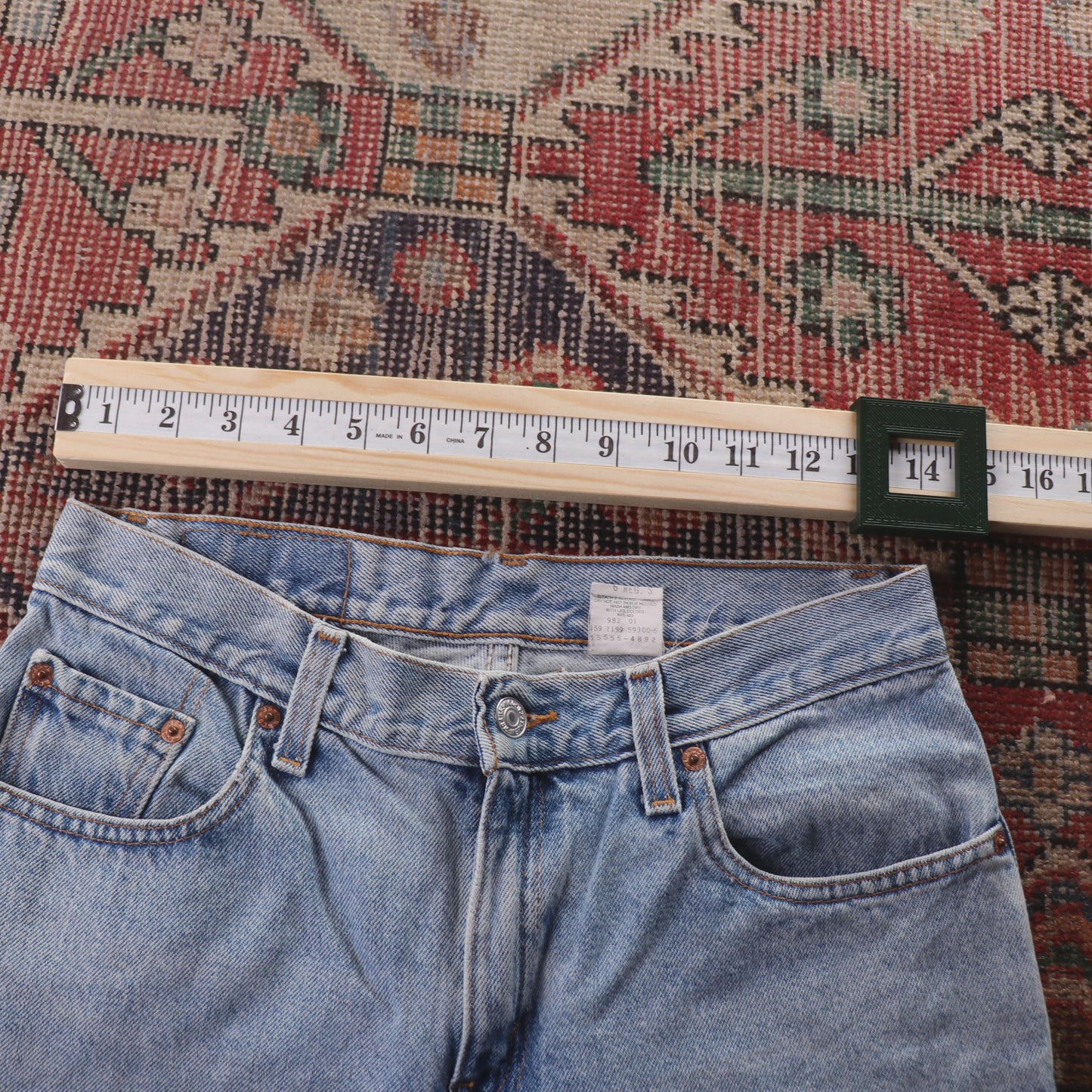 Levi's 555 Orange Tab W30 L29 Tapered Leg Relaxed Fit Blue Denim Jeans