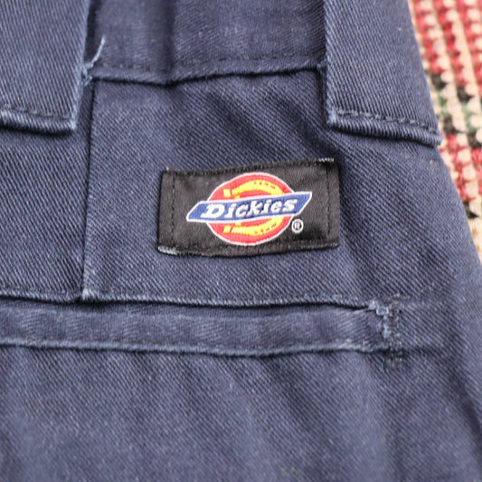 Dickies W30 L30 Straight Leg Slim Fit Blue Cotton Blend Trousers