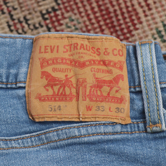 Levi's 514 W32 L30 Straight Leg Black Denim Jeans