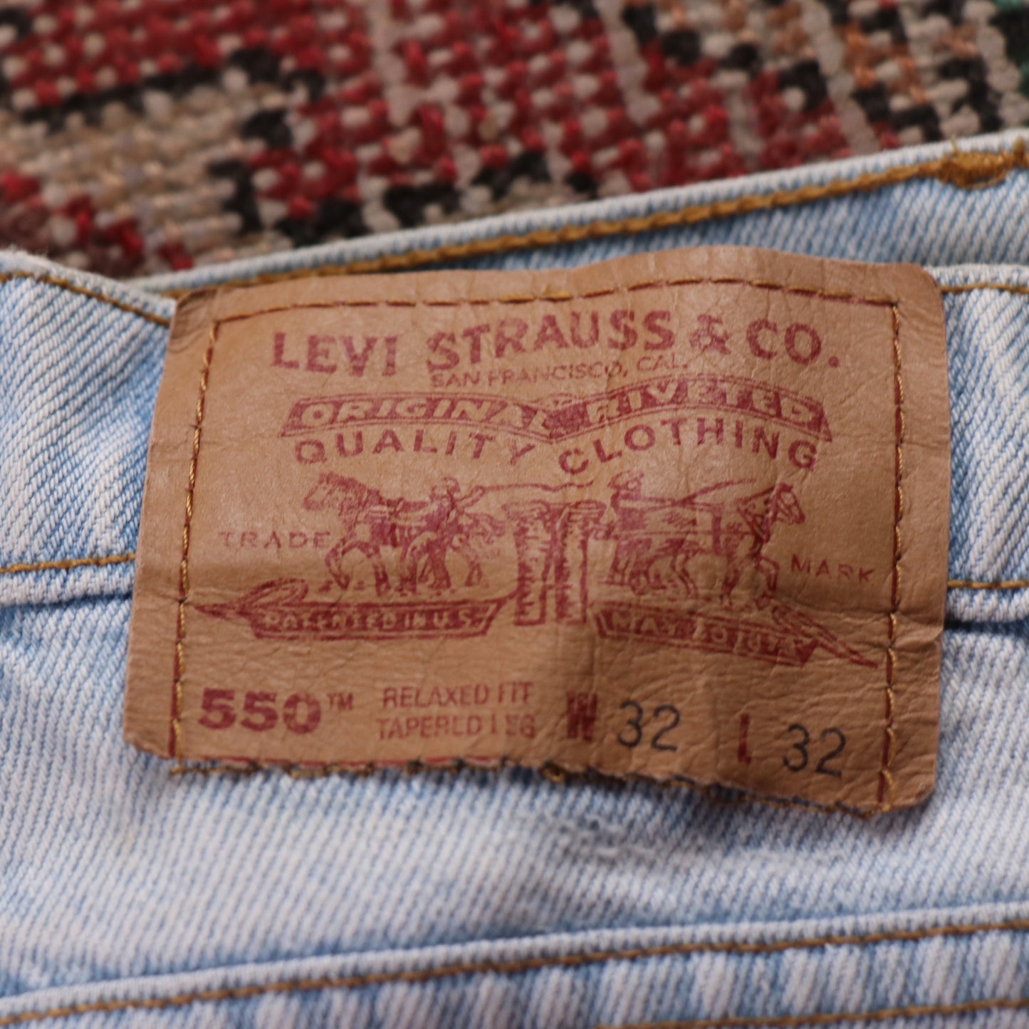 Levi's 550 W30 L30 Tapered Leg Relaxed Fit Blue Denim Jeans