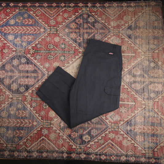 Dickies W42 L28 Cargo Trousers Black Cotton Blend Trousers