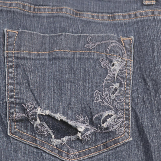 Lee W32 L30 Straight Leg Loose Fit Classic Ripped Style Blue Denim Jeans
