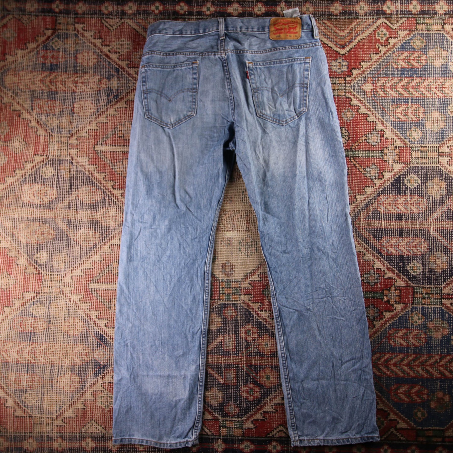 Levi's 569 Red Tab W36 L32 Straight Leg Loose Fit Classic Ripped Style Blue Deni