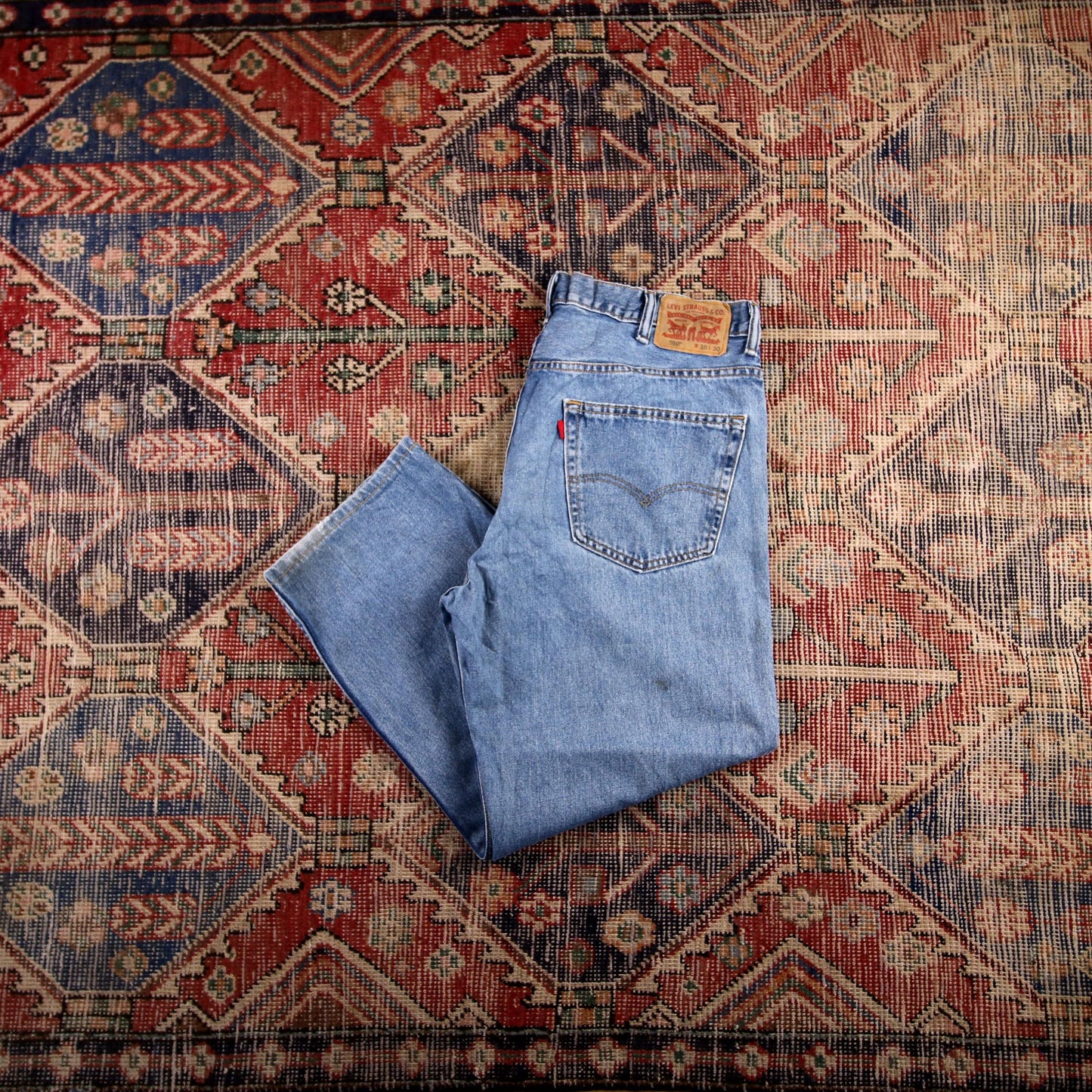 Levi's 550 W38 L28 Tapered Leg Relaxed Fit Blue Denim Jeans
