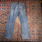 Wrangler W34 L30 Straight Leg Relaxed Fit Classic Ripped Style Blue Denim Jeans