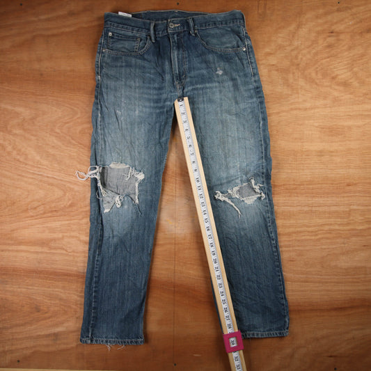 Levi's 505 Red Tab W34 L30 Straight Leg Regular Fit Blue Denim Jeans