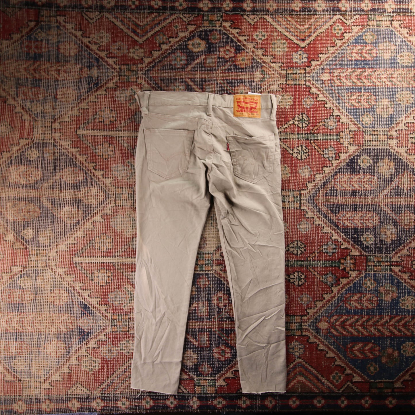 Levi's 511 Red Tab W32 L25 Slim Fit Beige Denim Jeans