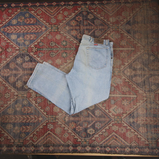 Wrangler W36 L28 Straight Leg Relaxed Fit Blue Denim Jeans