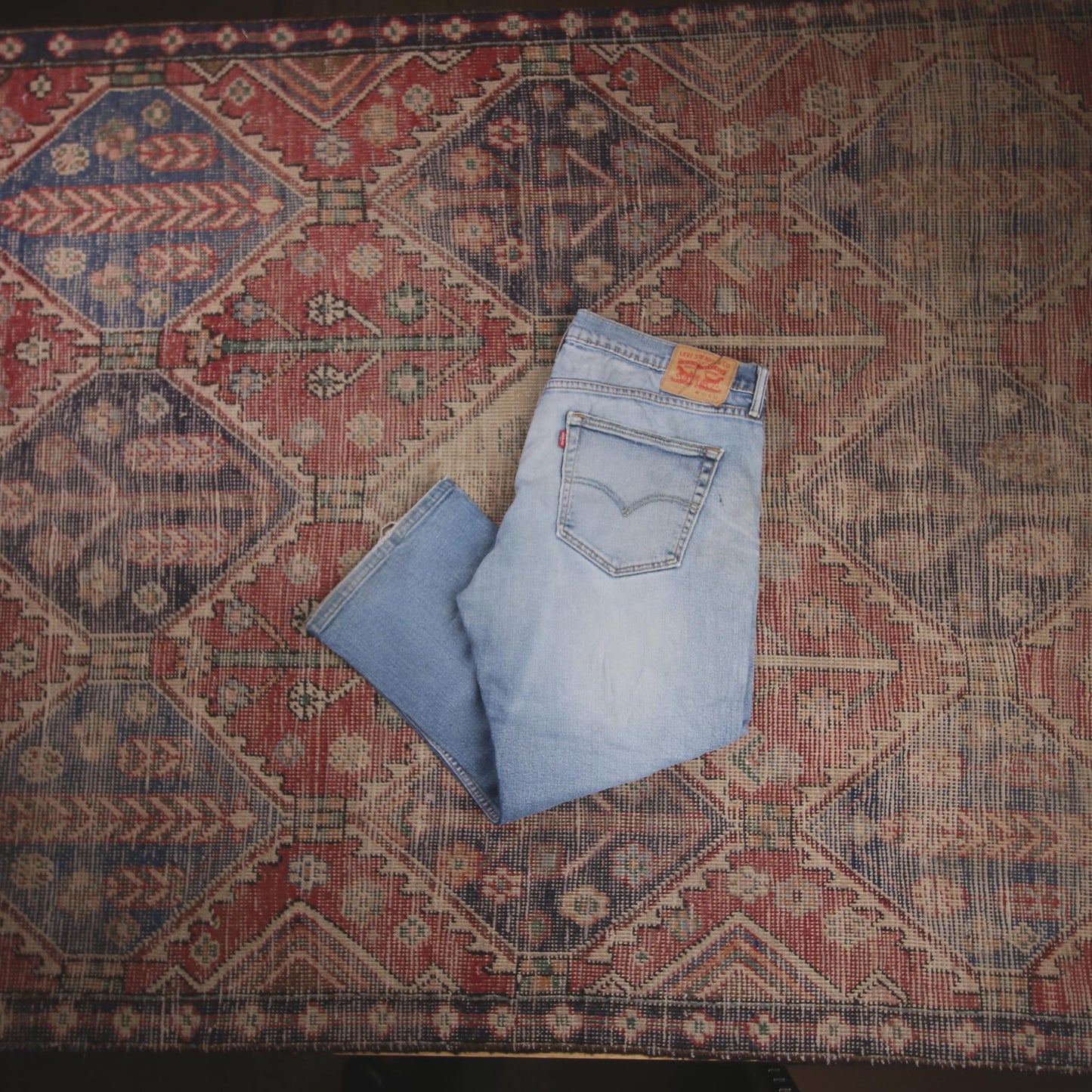 Levi's 527 W36 L24 Bootcut Distressed Style Blue Denim Jeans