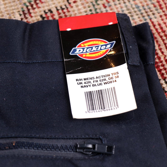 Dickies Double Knee W44 L30 Cargo Navy Cotton Blend Trousers