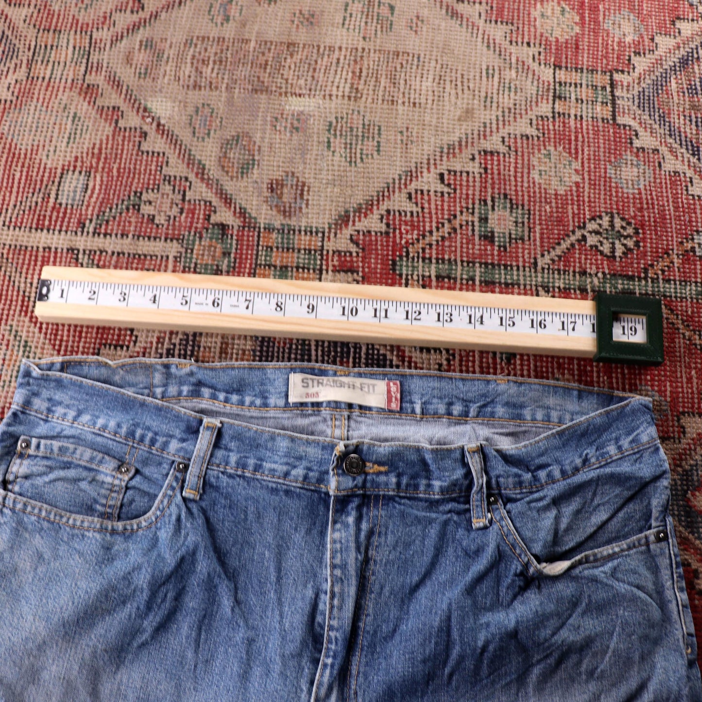 Levi's 505 Red Tab W38 L27 Straight Leg Regular Fit Blue Denim Jeans