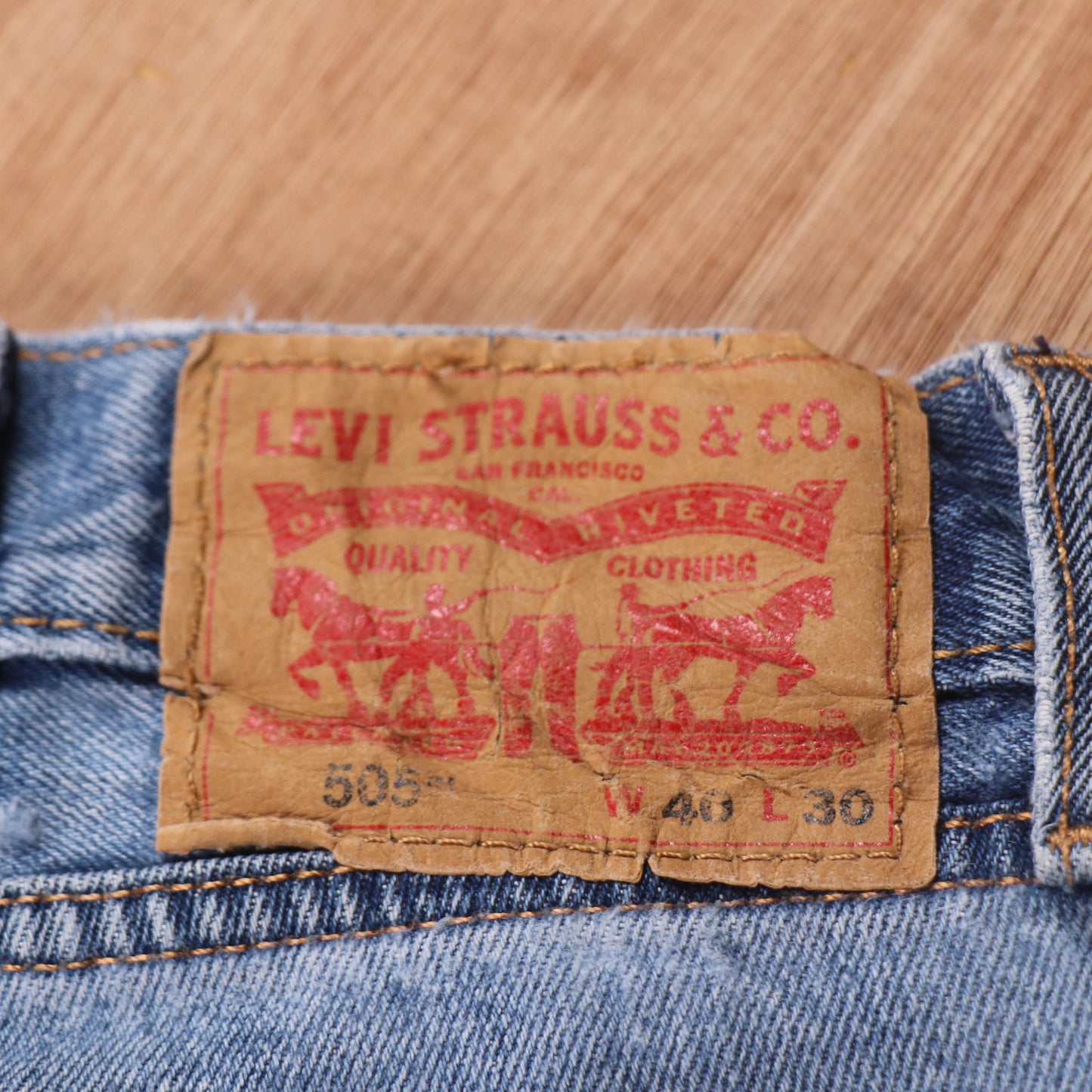 Levi's 505 Red Tab W40 L29 Straight Leg Regular Fit Blue Denim Jeans