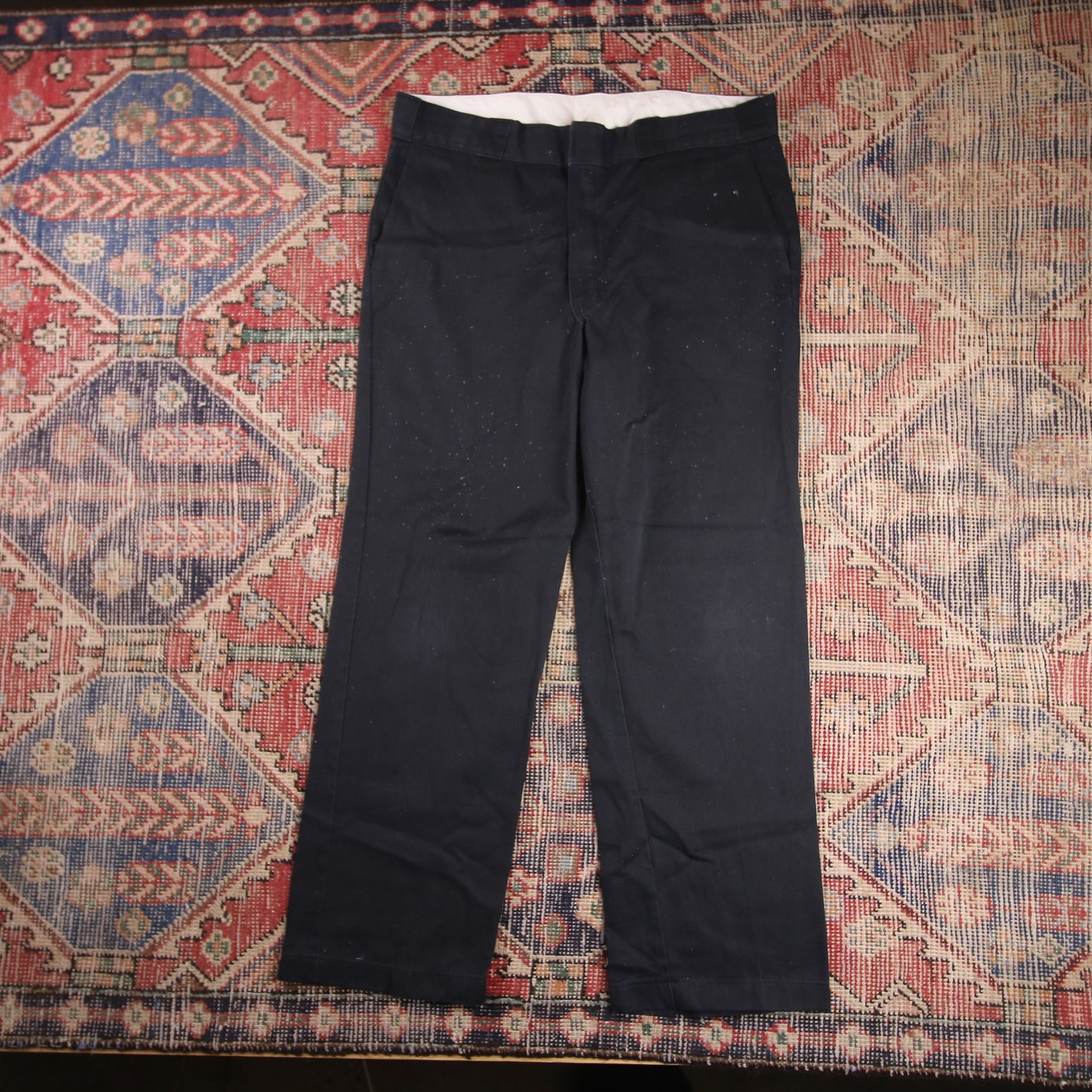 Dickies W34 L27 Straight Leg Black Cotton Blend Trousers