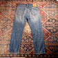 Levi's 505 W34 L28 Straight Leg Regular Fit Blue Denim Jeans