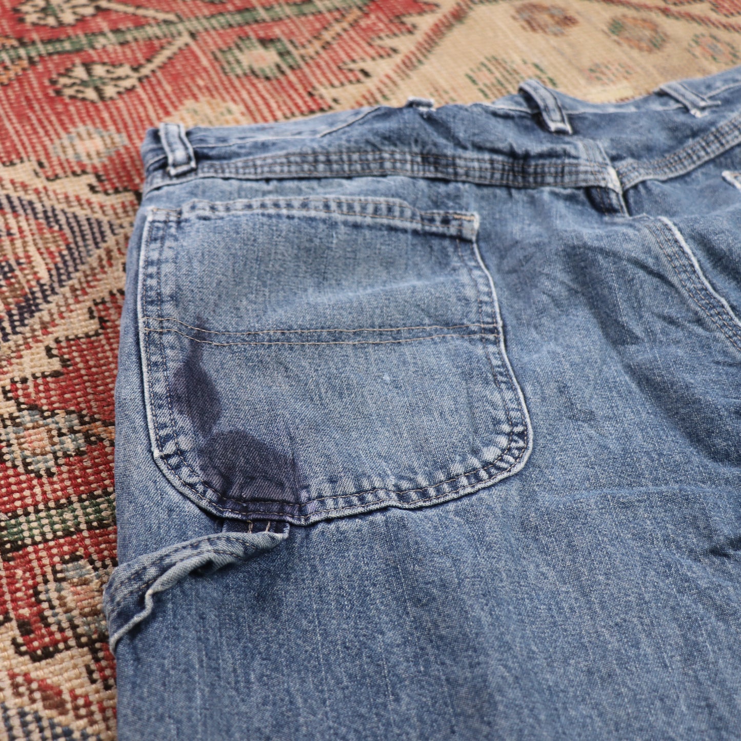 Wrangler W36 L31 Carpenter Classic Ripped Style Blue Denim Jeans