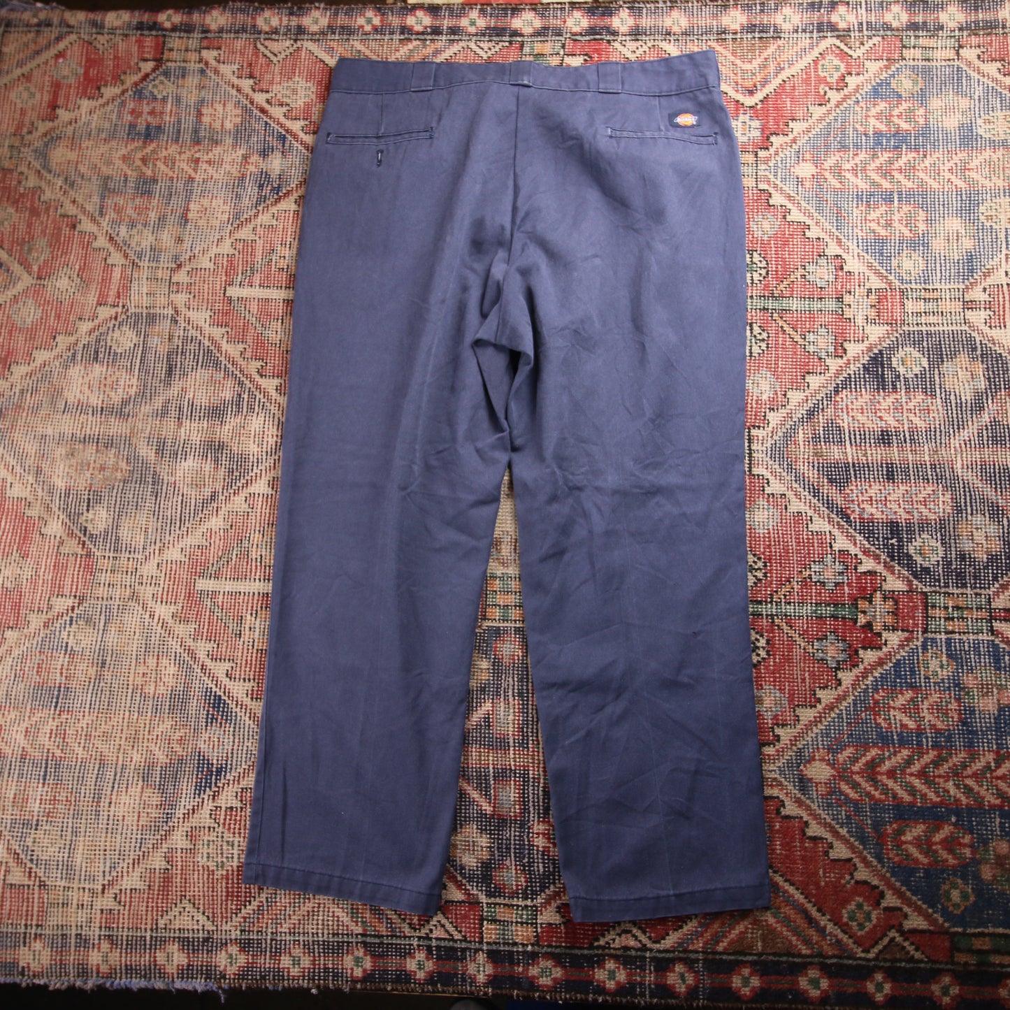 Dickies 874 W40 L28 Straight Leg Blue Cotton Blend Trousers