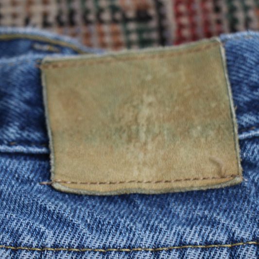 Lee W34 L30 Straight Leg Relaxed Fit Classic Ripped Style Blue Denim Jeans