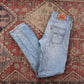 Levi's 514 W28 L30 Straight Leg Classic Ripped Style Blue Denim Jeans
