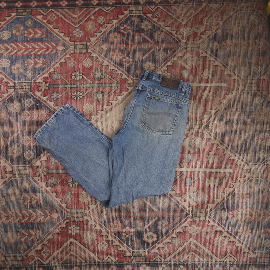 Lee W32 L30 Straight Leg Regular Fit Blue Denim Jeans