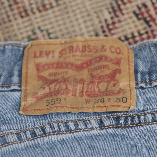 Levi's 559 W34 L26 Straight Leg Relaxed Fit Blue Denim Jeans
