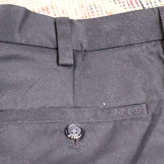 IZOD W34 L33 Straight Leg Black Cotton Blend Trousers