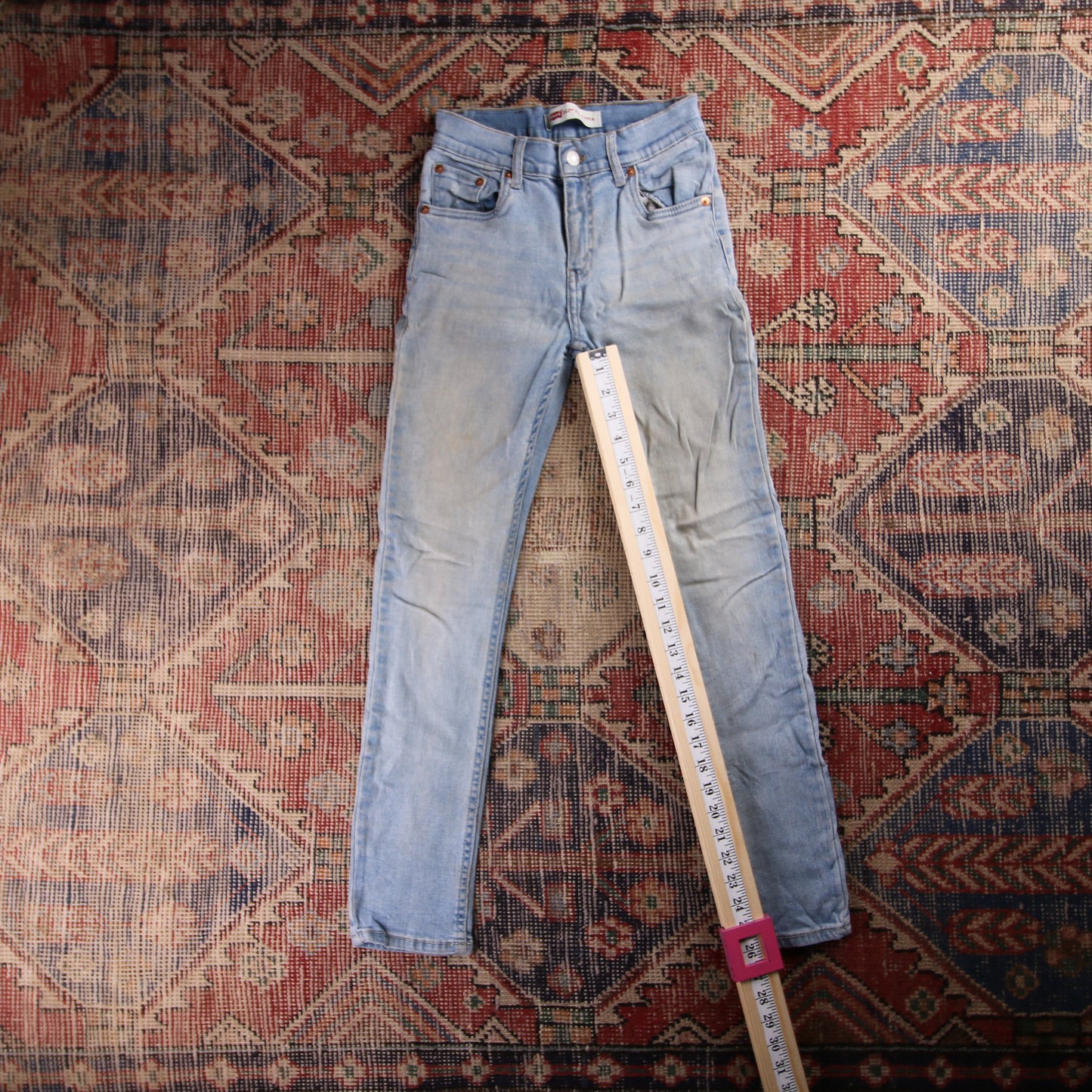 Levi's 512 Red Tab W24 L26 Tapered Leg Slim Fit Blue Denim Jeans