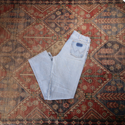 Wrangler W28 L32 Straight Leg Blue Denim Jeans