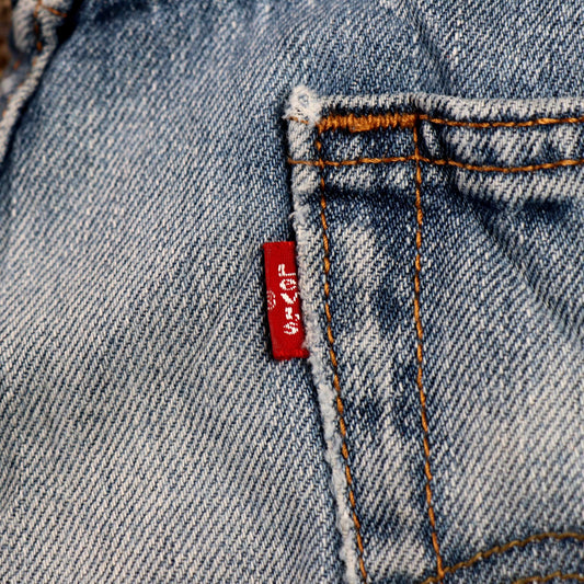 Levi's 505 W34 L31 Straight Leg Regular Fit Classic Ripped Style Blue Denim Jean