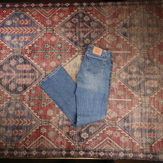 Levi's 525 W32 L32 Bootcut Slim Fit Blue Denim Jeans