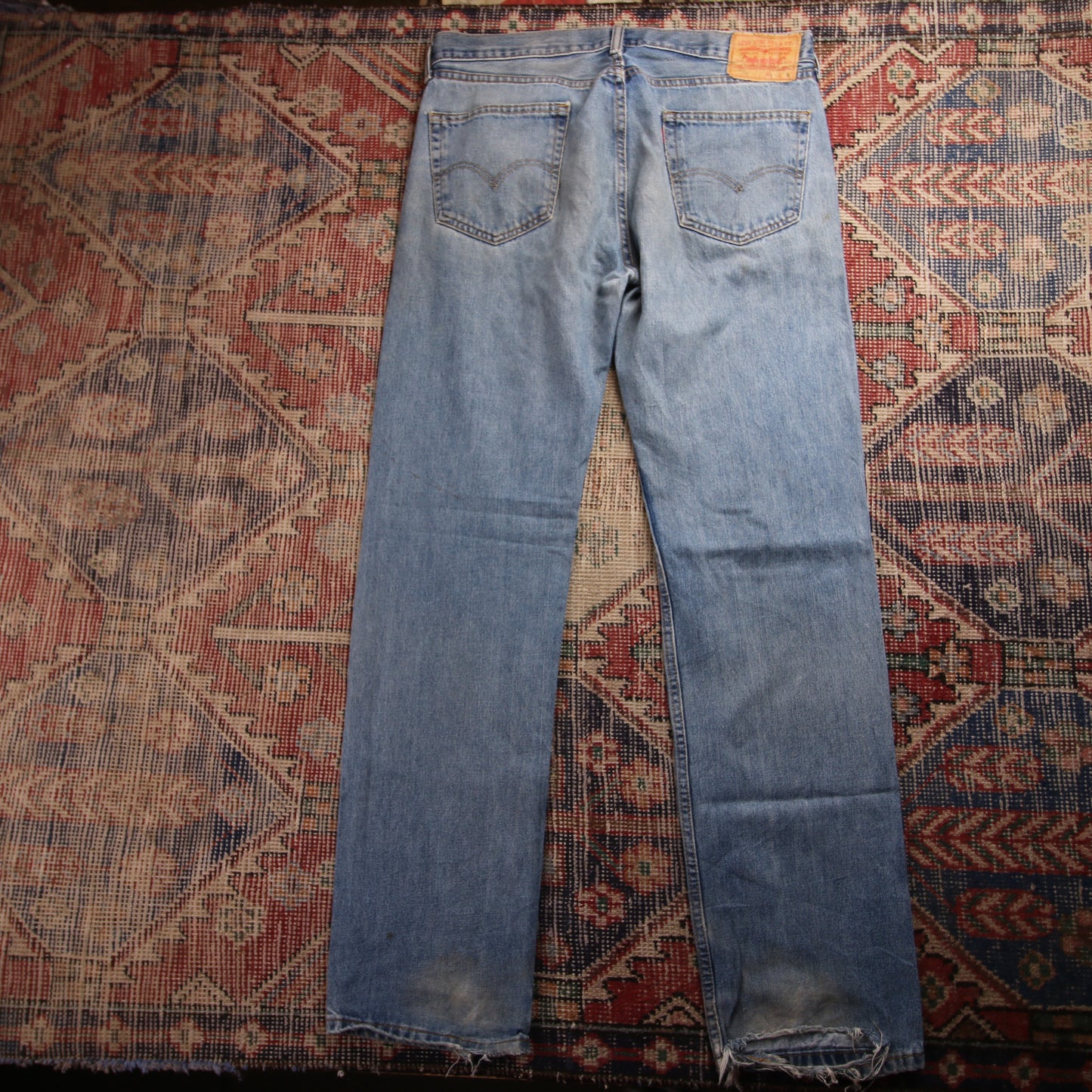 Levi's 505 W34 L33 Straight Leg Regular Fit Blue Denim Jeans