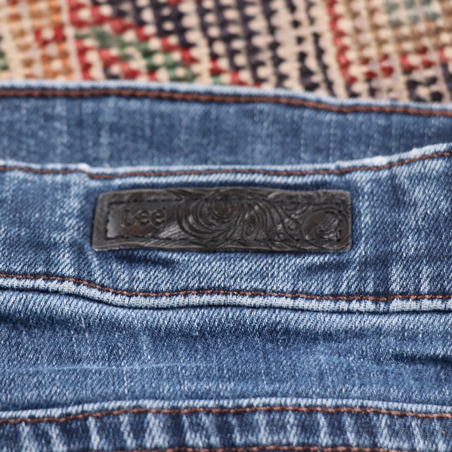 Lee W34 L32 Straight Leg Relaxed Fit Blue Denim Jeans