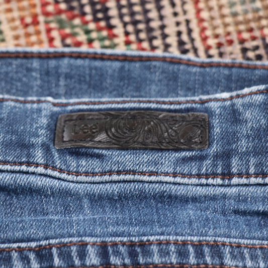 Lee W34 L32 Straight Leg Relaxed Fit Blue Denim Jeans