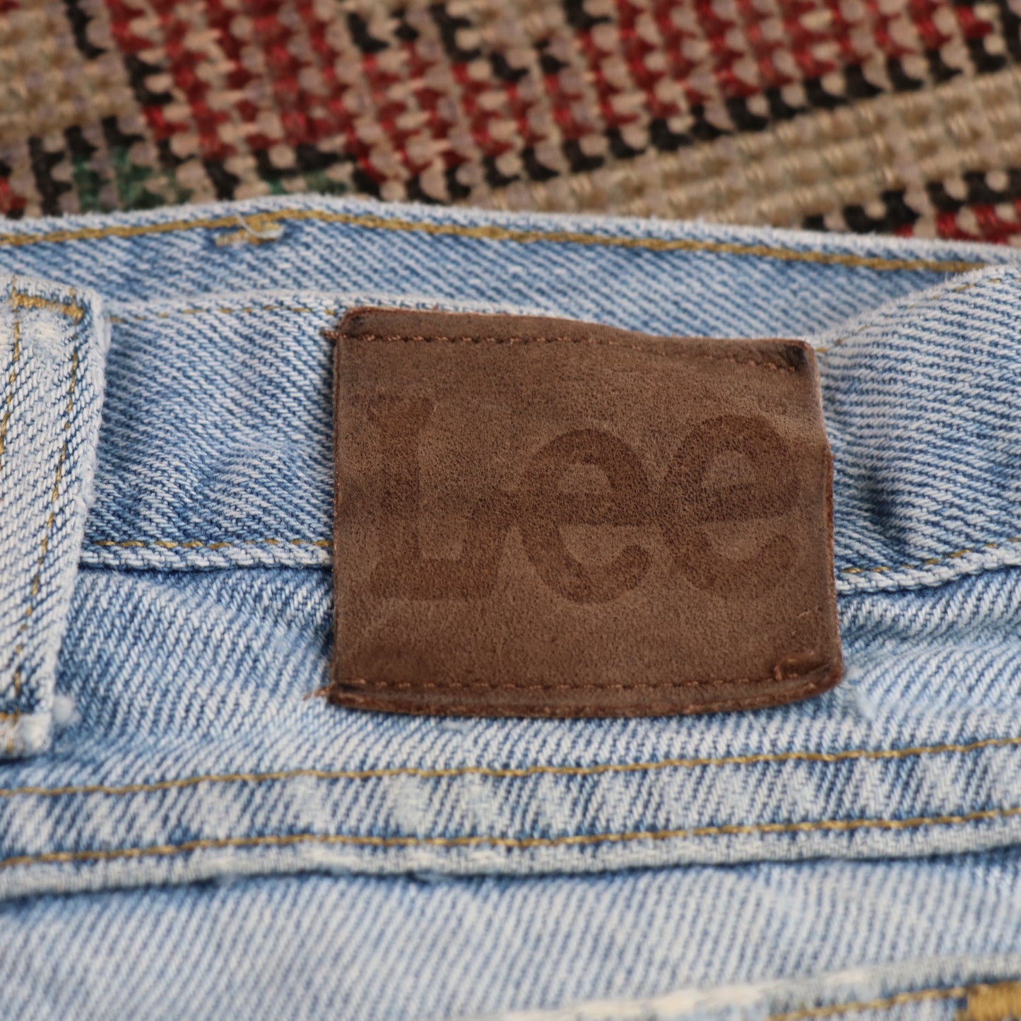Lee W38 L32 Straight Leg Loose Fit Blue Denim Jeans