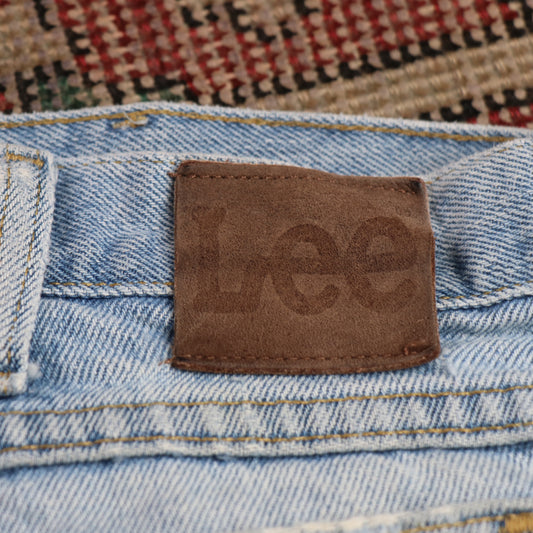Lee W38 L32 Straight Leg Loose Fit Blue Denim Jeans