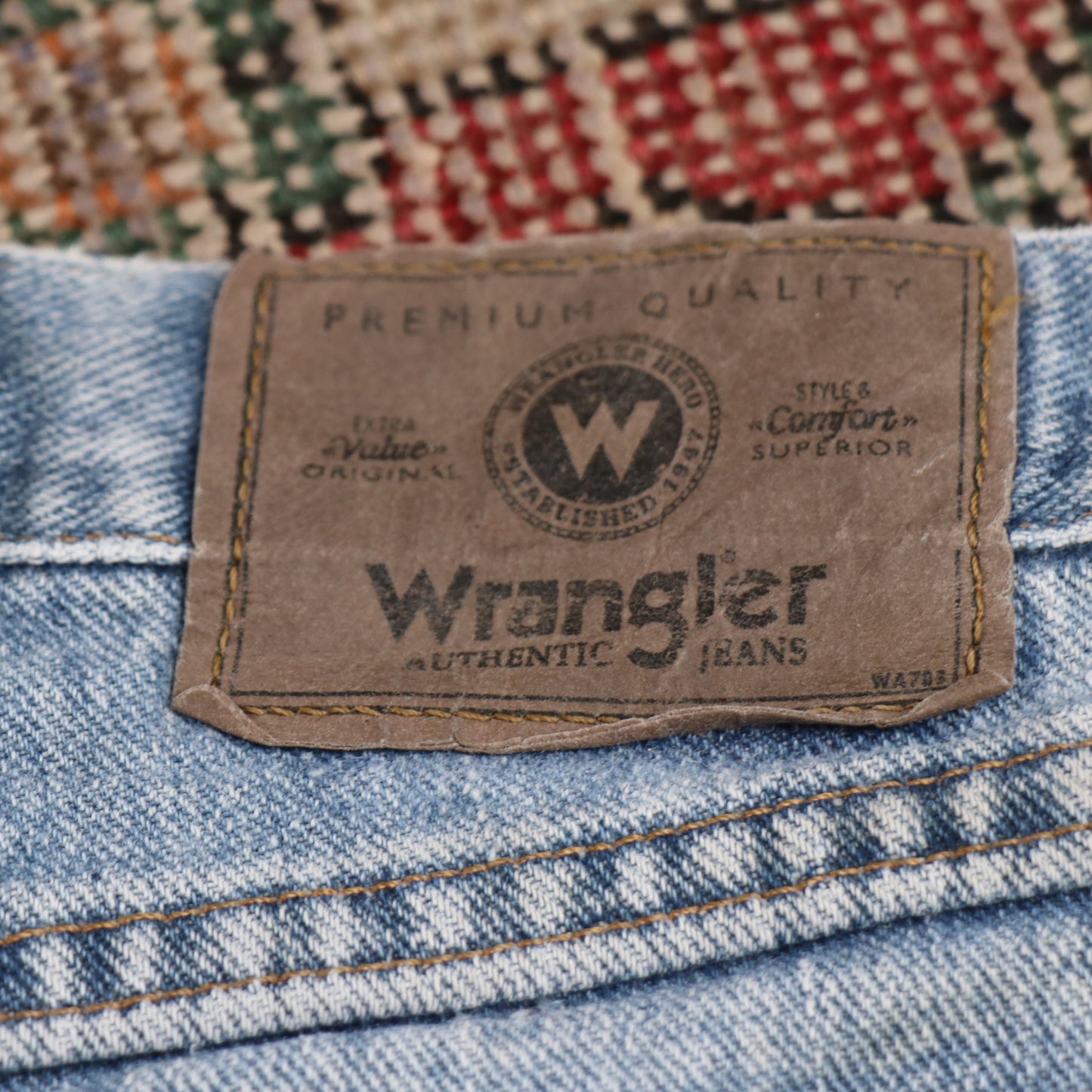 Wrangler W40 L31 Straight Leg Blue Denim Jeans