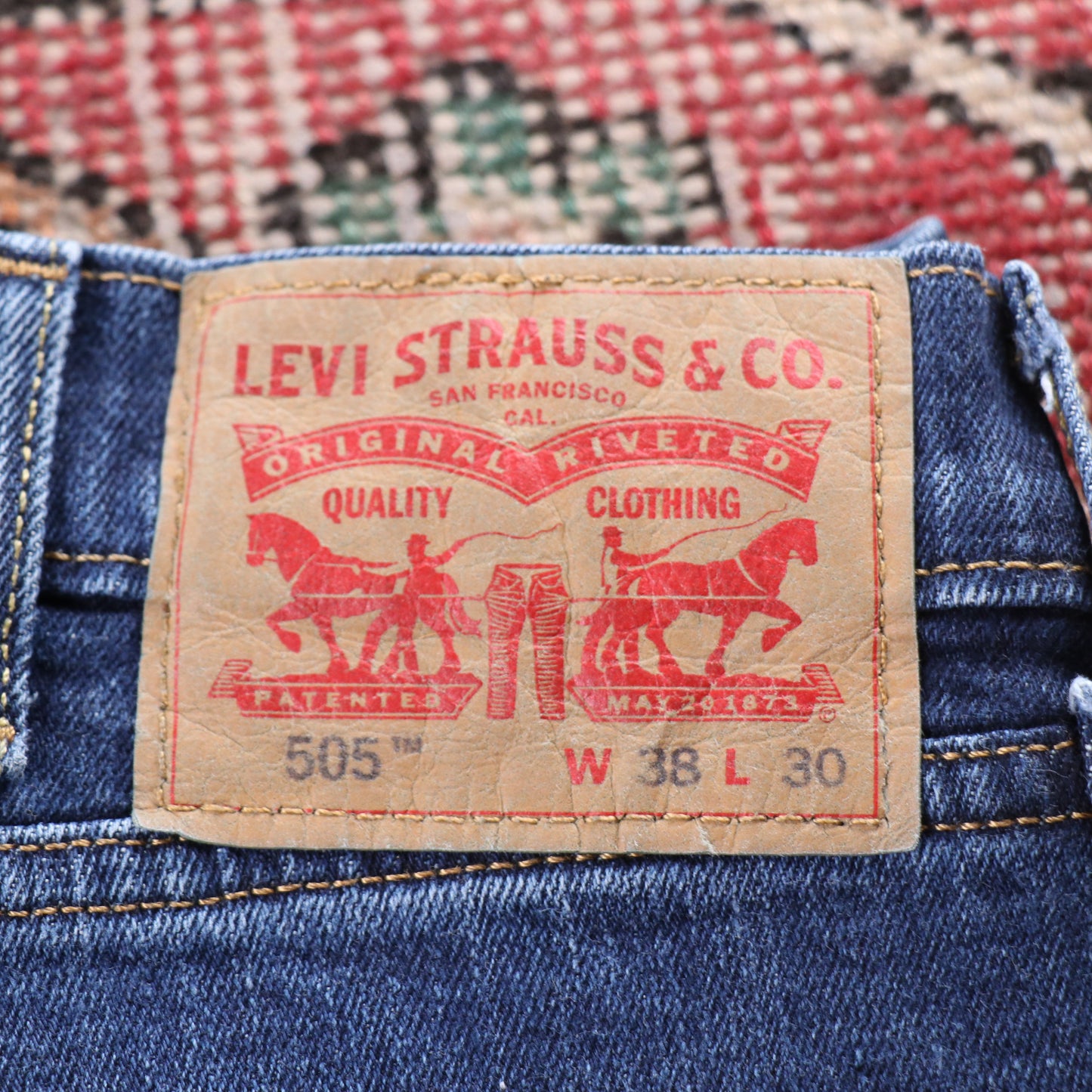 Levi's 505 Red Tab W34 L24 Straight Leg Regular Fit Blue Denim Jeans