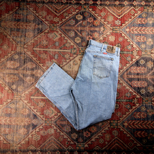 Wrangler W40 L30 Straight Leg Blue Denim Jeans